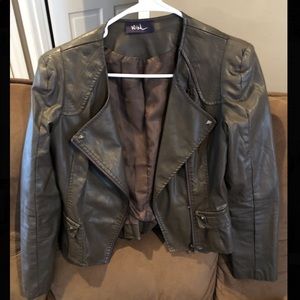 Dark gray leather jacket